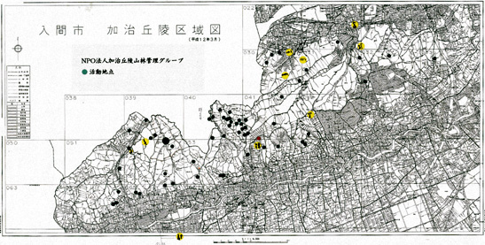 加治丘陵の地図