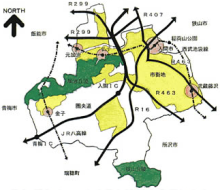 加治丘陵位置図